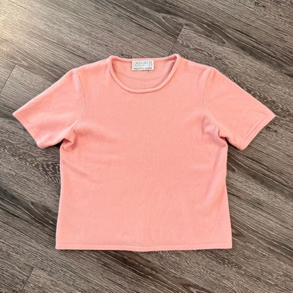 Saks Fifth Avenue Cashmere Collection Short Sleeve Sweater